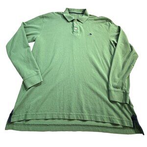 Orvis  Green Long Sleeve Polo Shirt Men's M Cotton Fly Fishing Outdoor
